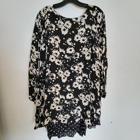 JM by Shelli Segal Vintage Maternity Floral Print Jewel Button Long Sleeve Dress - Picture 2 of 15